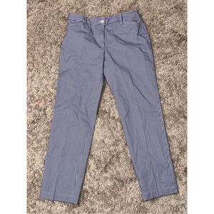 NEW WITH TAGS Talbots Perfect Crop Pants Seersucker Women's 6 petite Stretch Blu
